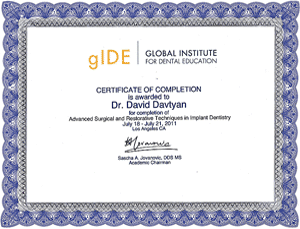 научно-практической семинар - на базе института GIDE (Global  Institute for Dental Education) и UCLA (университет Лос-Анджелеса)